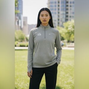 Women’s Nike Gray Dri-FIT Long Sleeve Shirt